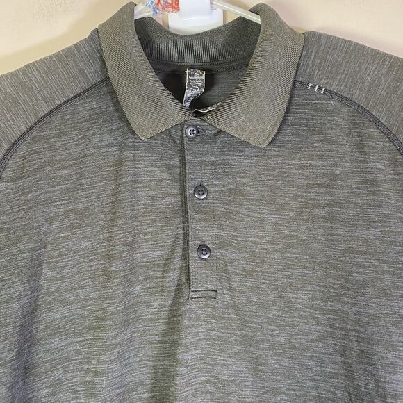 Lululemon Men's Large Short Sleeve Green Metal Vent Tech Performance Polo Shirt - Picture 1 of 9